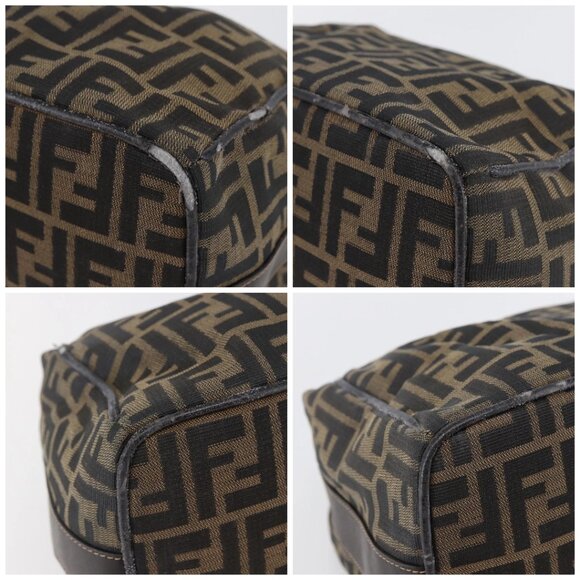 FENDI Zucca Canvas Vanity Hand Bag Black Brown Auth 144977 - Picture 14 of 16